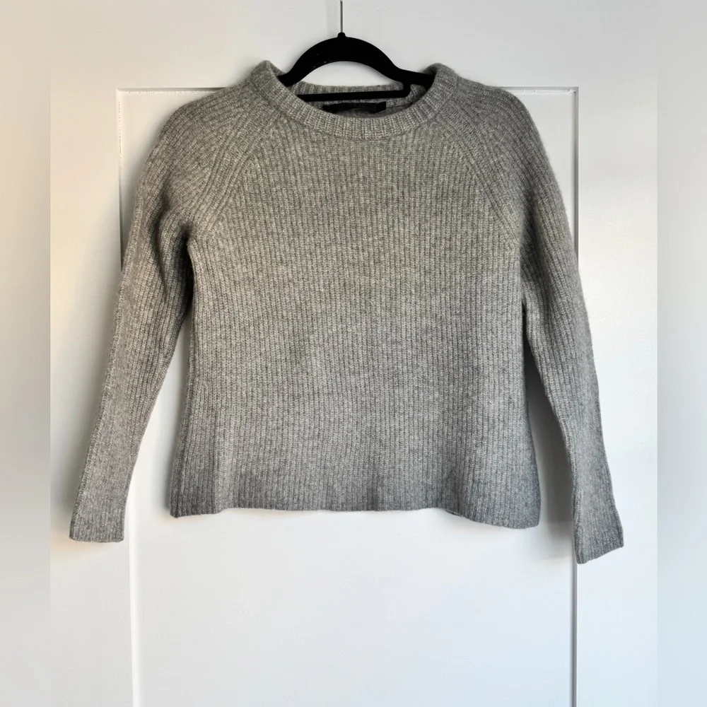 Jenni Kayne Womens Cashmere Fisherman Sweater Heather Grey Size Medium - Large